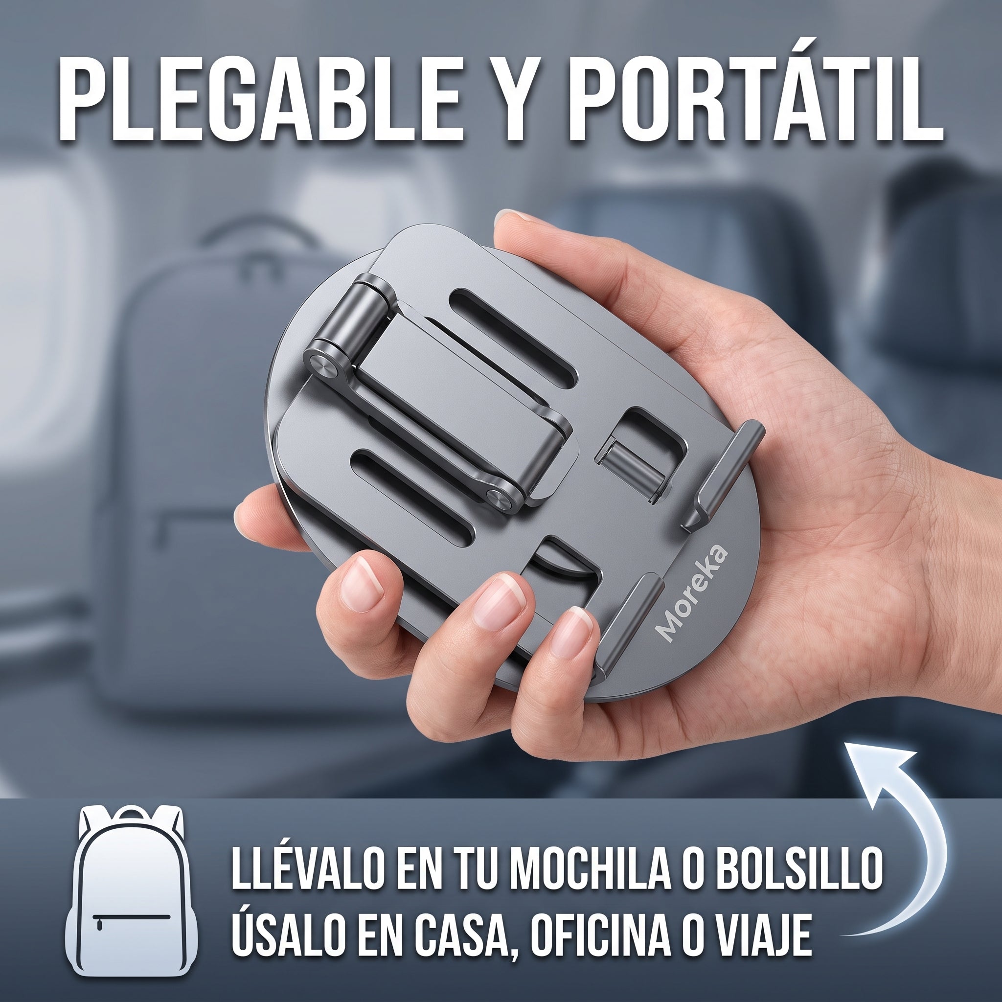 Soporte Metálico Plegable Moreka ZJ-025 con Rotación de 360° para Celular - Imagen 4