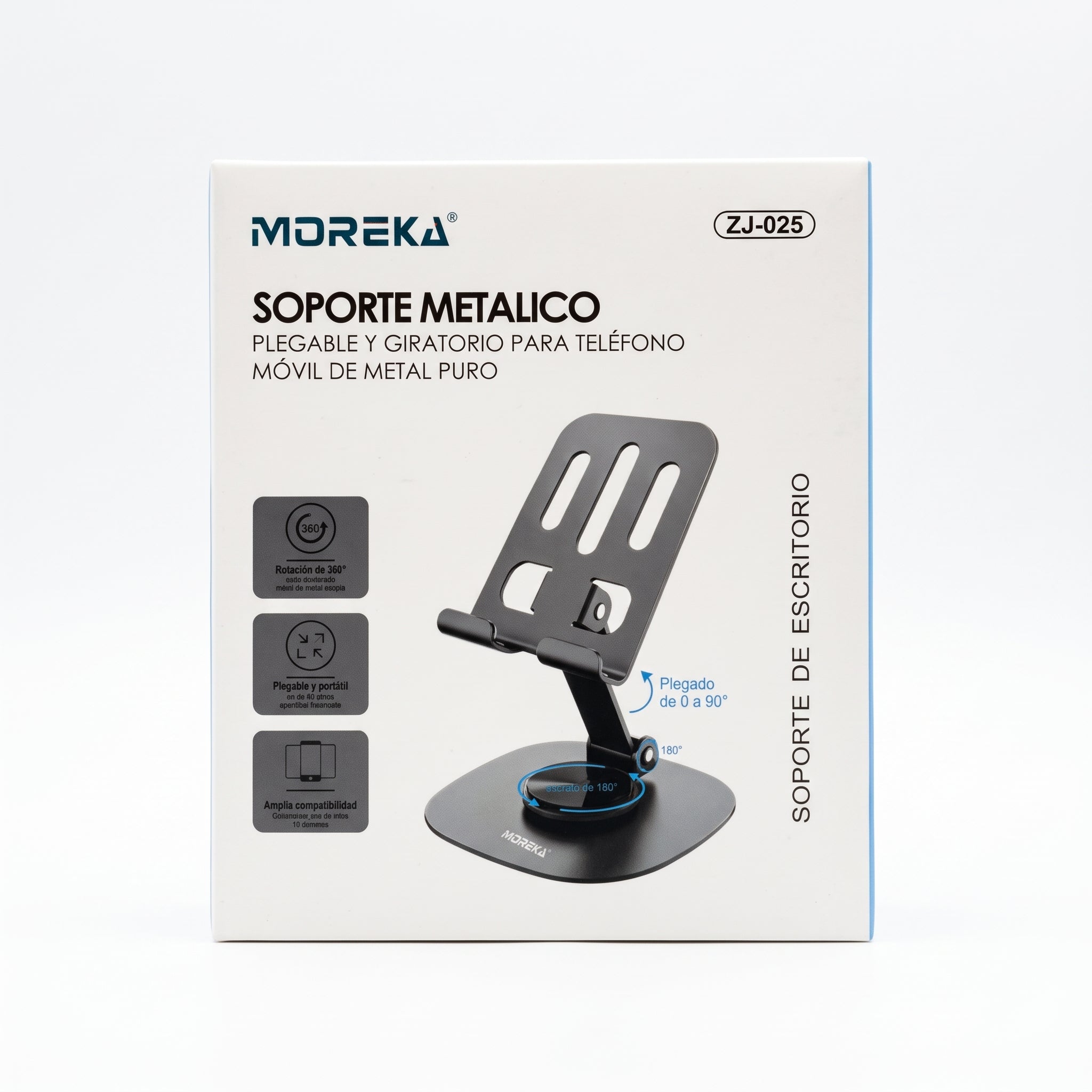 Soporte Metálico Plegable Moreka ZJ-025 con Rotación de 360° para Celular - Imagen 8