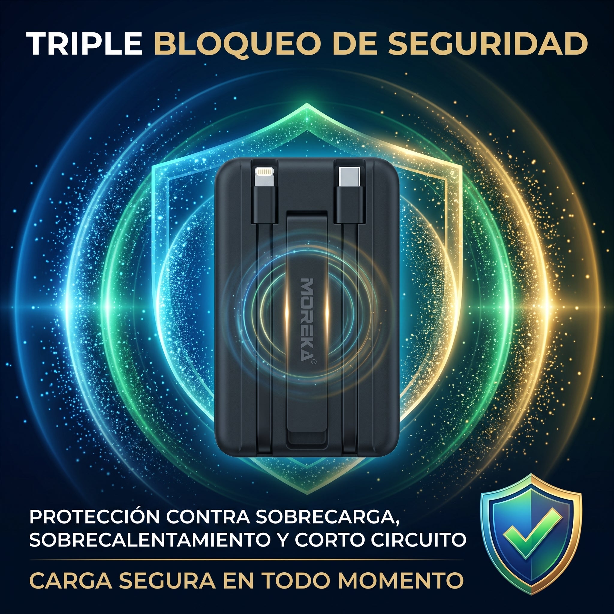 Batería Portátil Moreka K112B 10000mAh Carga Magnética Inalámbrica 15W PD 22.5W - Imagen 2