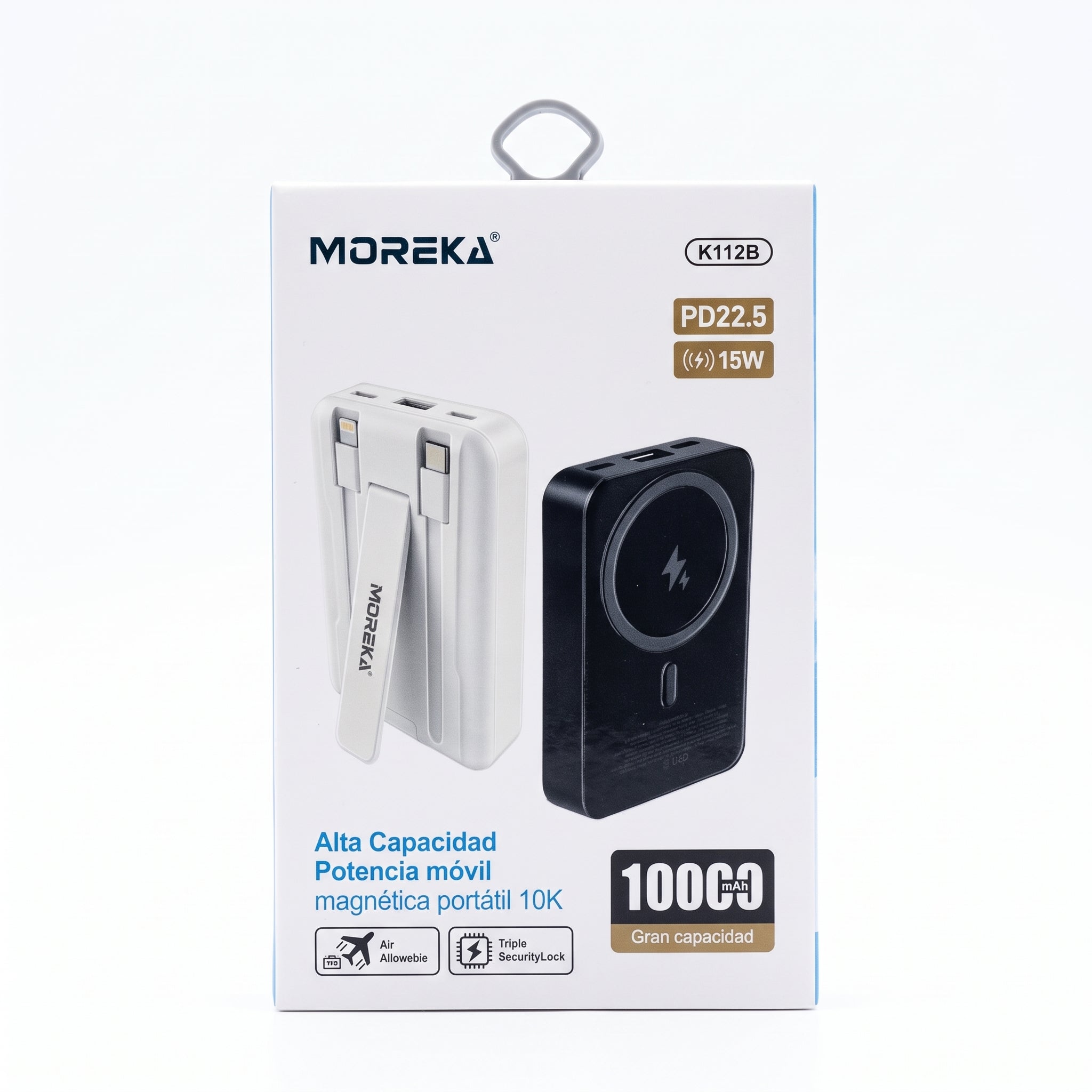 Batería Portátil Moreka K112B 10000mAh Carga Magnética Inalámbrica 15W PD 22.5W - Imagen 10