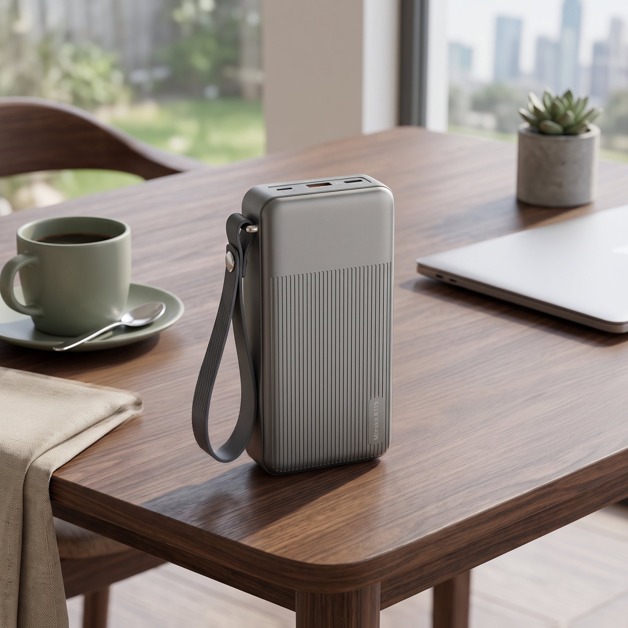 Batería Externa Moreka K115 20000mAh con 22.5W, Cuatro Cables Integrados y Correa Portátil - Imagen 7
