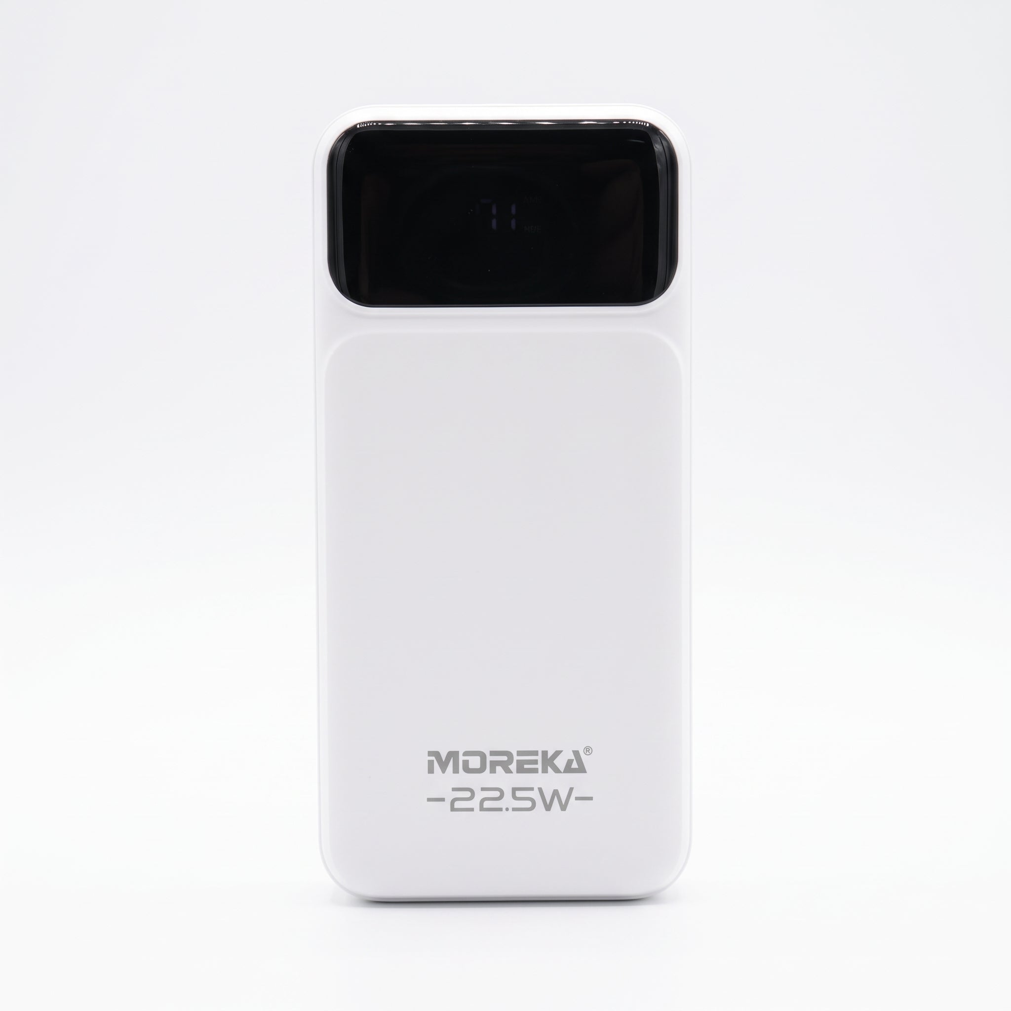 Batería Externa Moreka K118 20000mAh con 22.5W, Cables Integrados Tipo-C y Lightning y Pantalla Digital