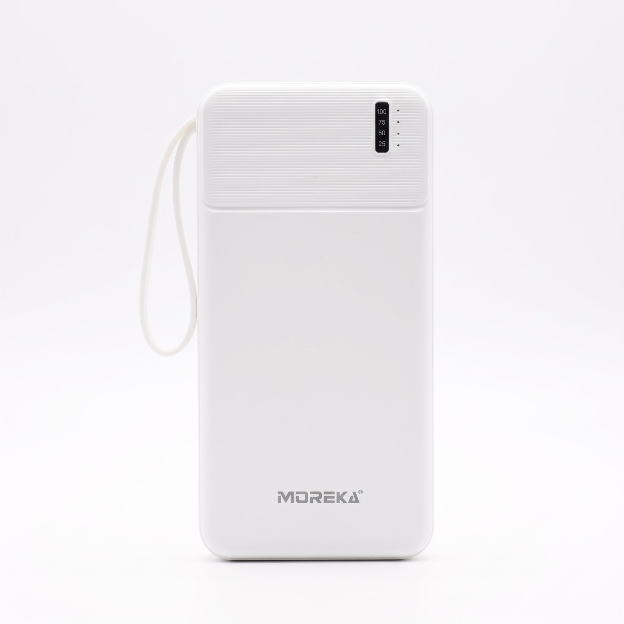 Batería Externa Moreka K120 10000mAh con Cables Integrados y Carga Inteligente 2A