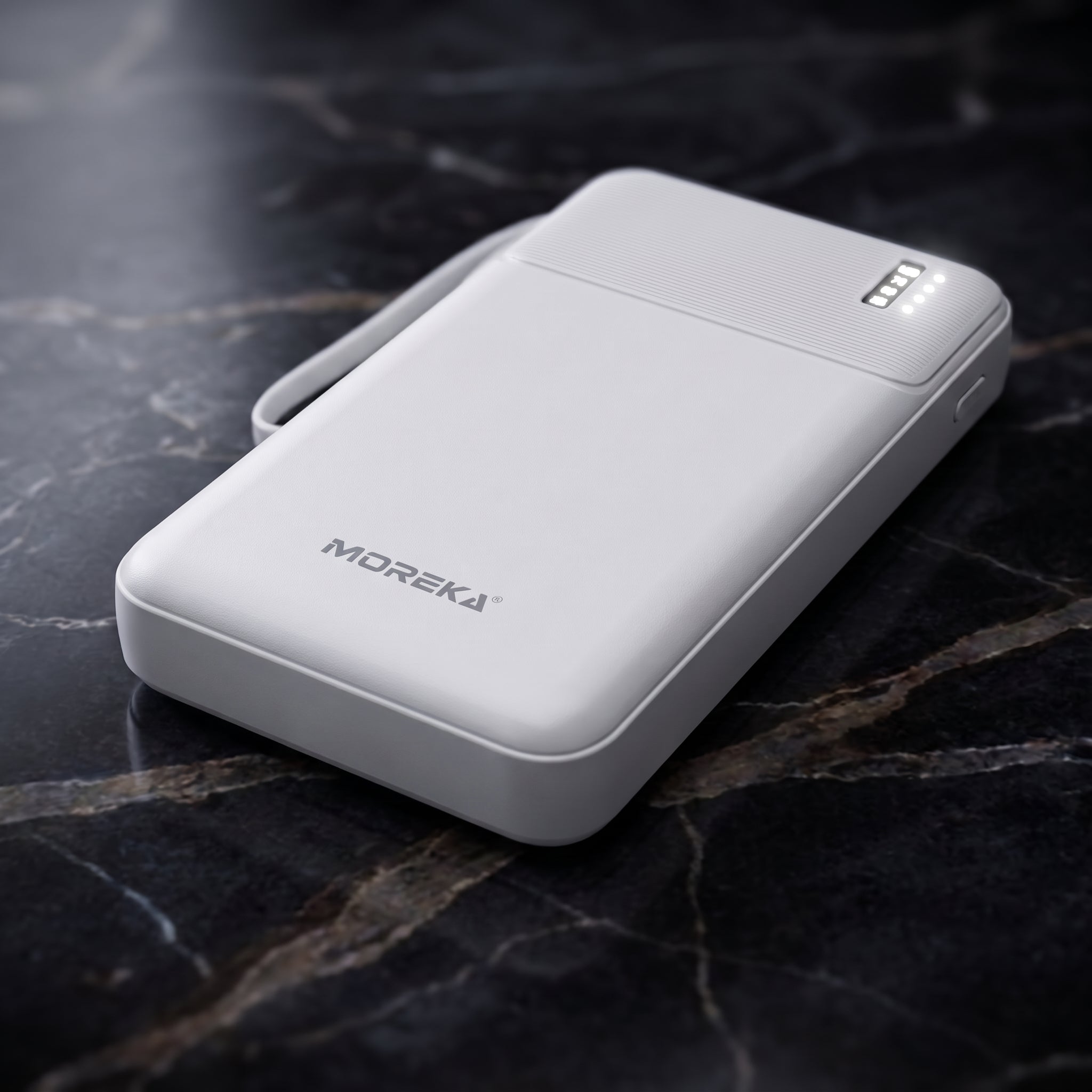Batería Externa Moreka K120 10000mAh con Cables Integrados y Carga Inteligente 2A - Imagen 2