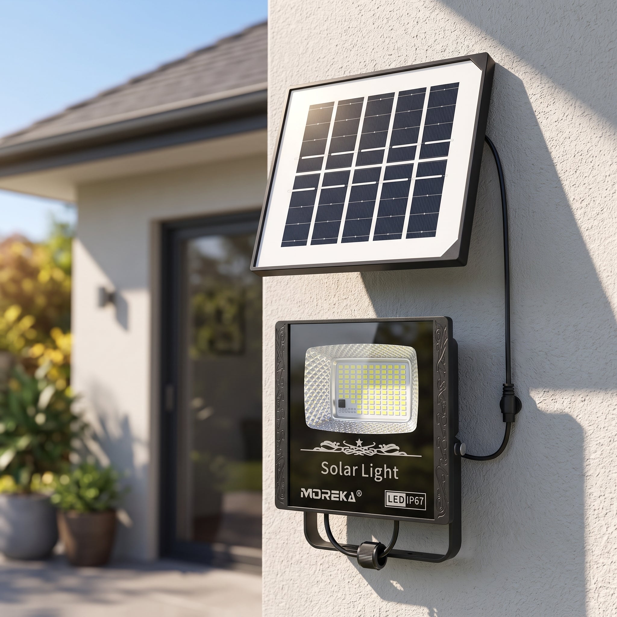 Reflector Solar LED Moreka MOR-070 30W con 102 LEDs, Control Remoto y Protección IP67 - Imagen 2
