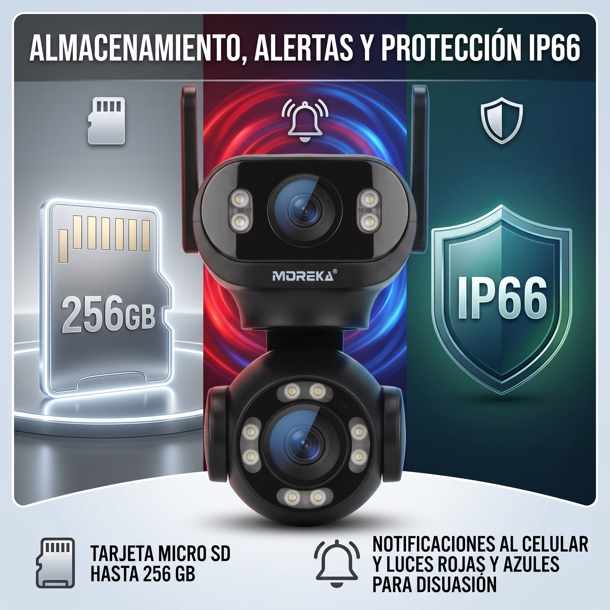 Cámara de Mano MOREKA Pro 4 Combo Creador 2K con Trípode y Pantalla Integrada - Imagen 6