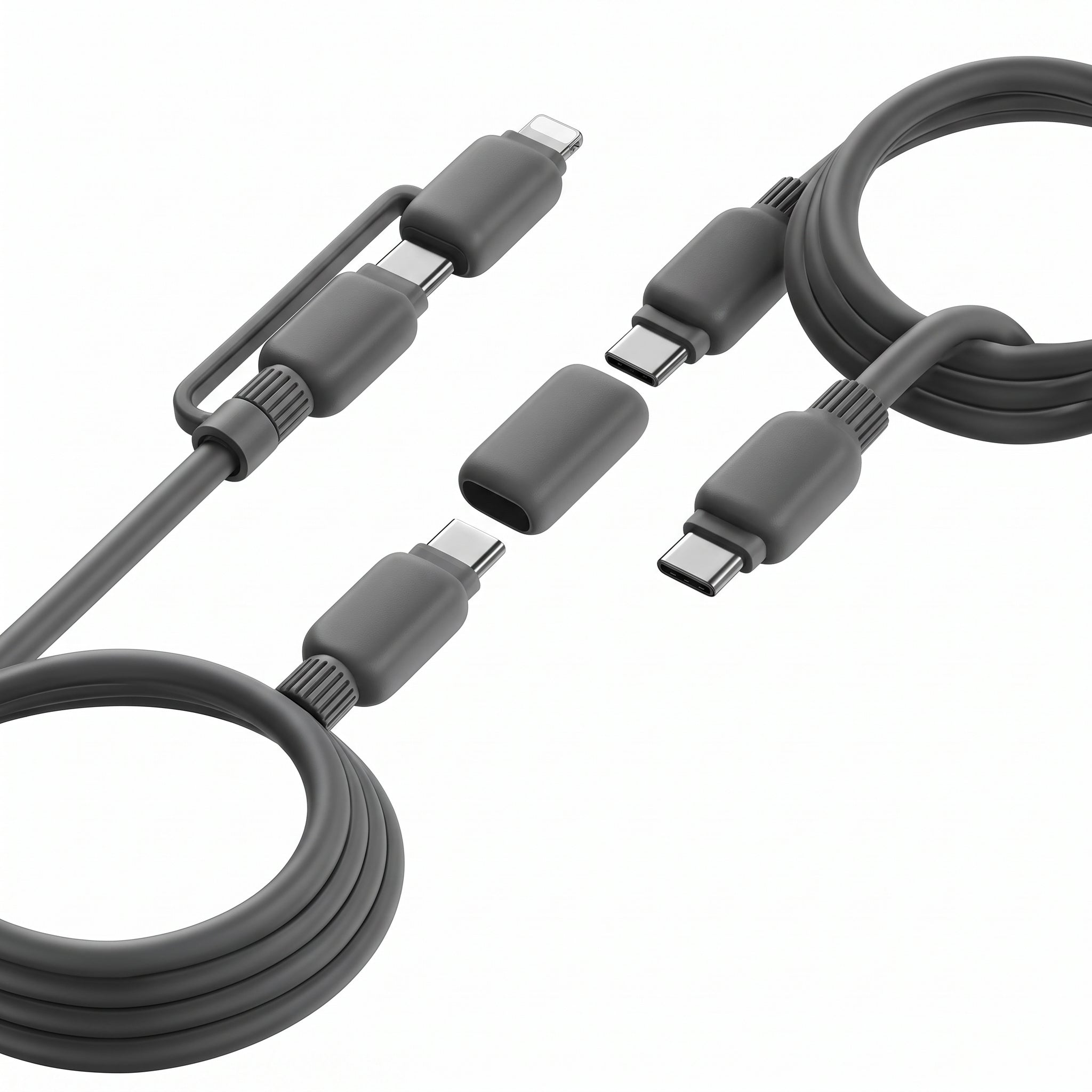 Cable de Carga y Datos 2 en 1 Moreka CB-061 de 100W con Cabezal Desmontable - Imagen 1