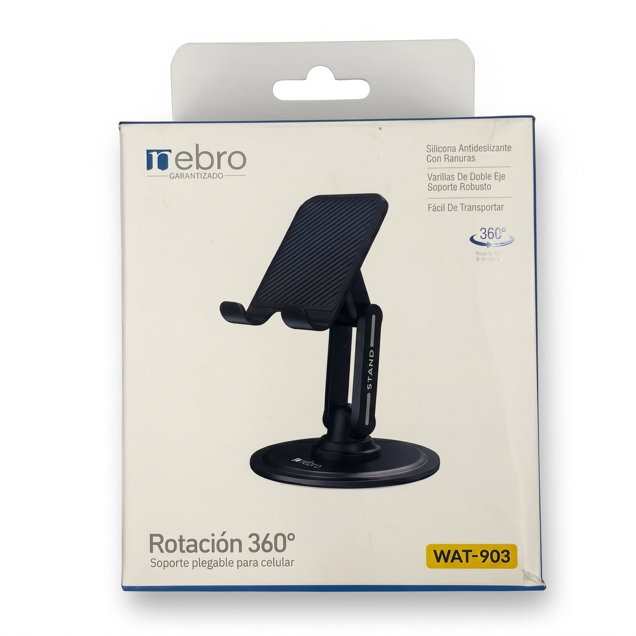 Soporte Plegable para Celular Nebro WAT-903 con Giro de 360° y Silicona Antideslizante - Imagen 9