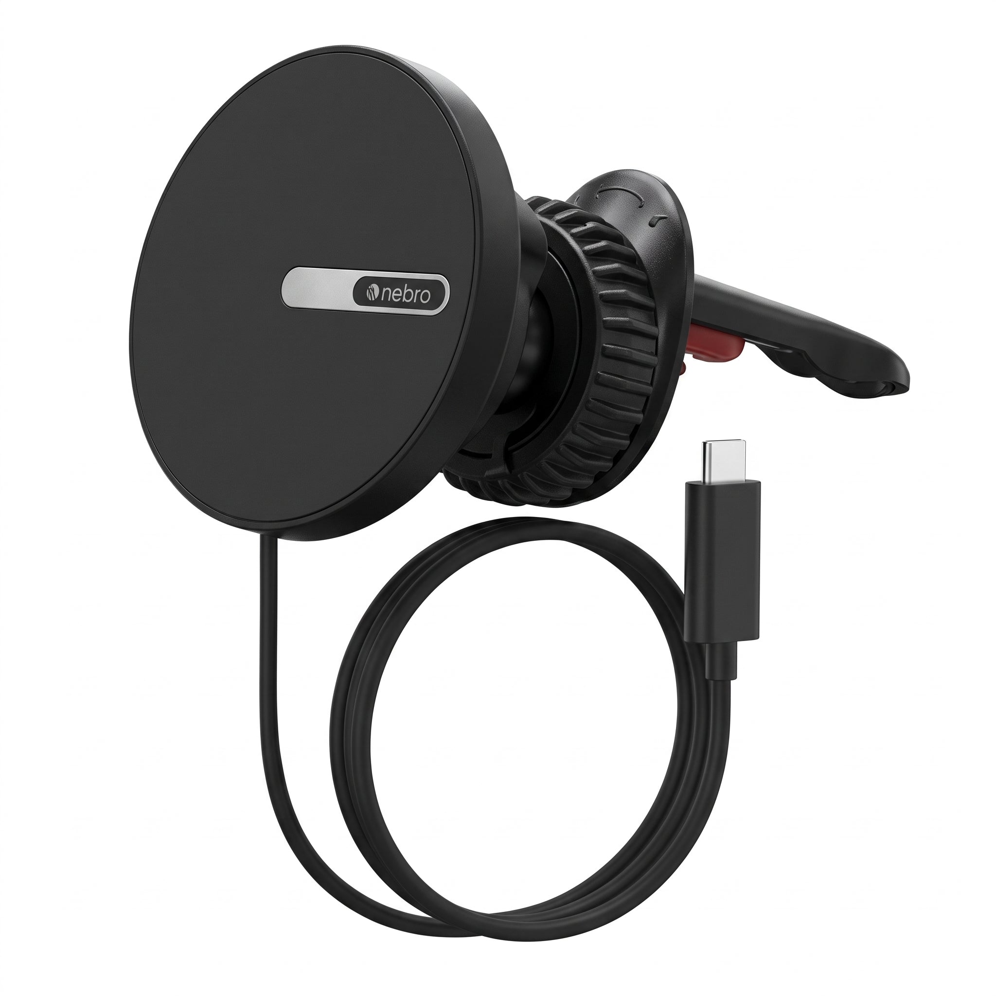 Soporte Magnético para Coche Nebro WAT-906 con Carga de 25W Rotación de 360° Cable Tipo C - Imagen 1