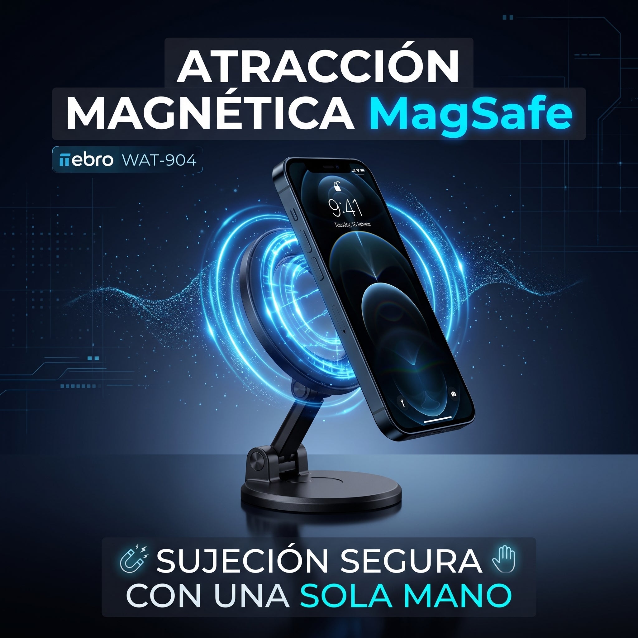 Soporte Magnético para Celular NEBRO Plegable Oculto WAT-904 - Imagen 4