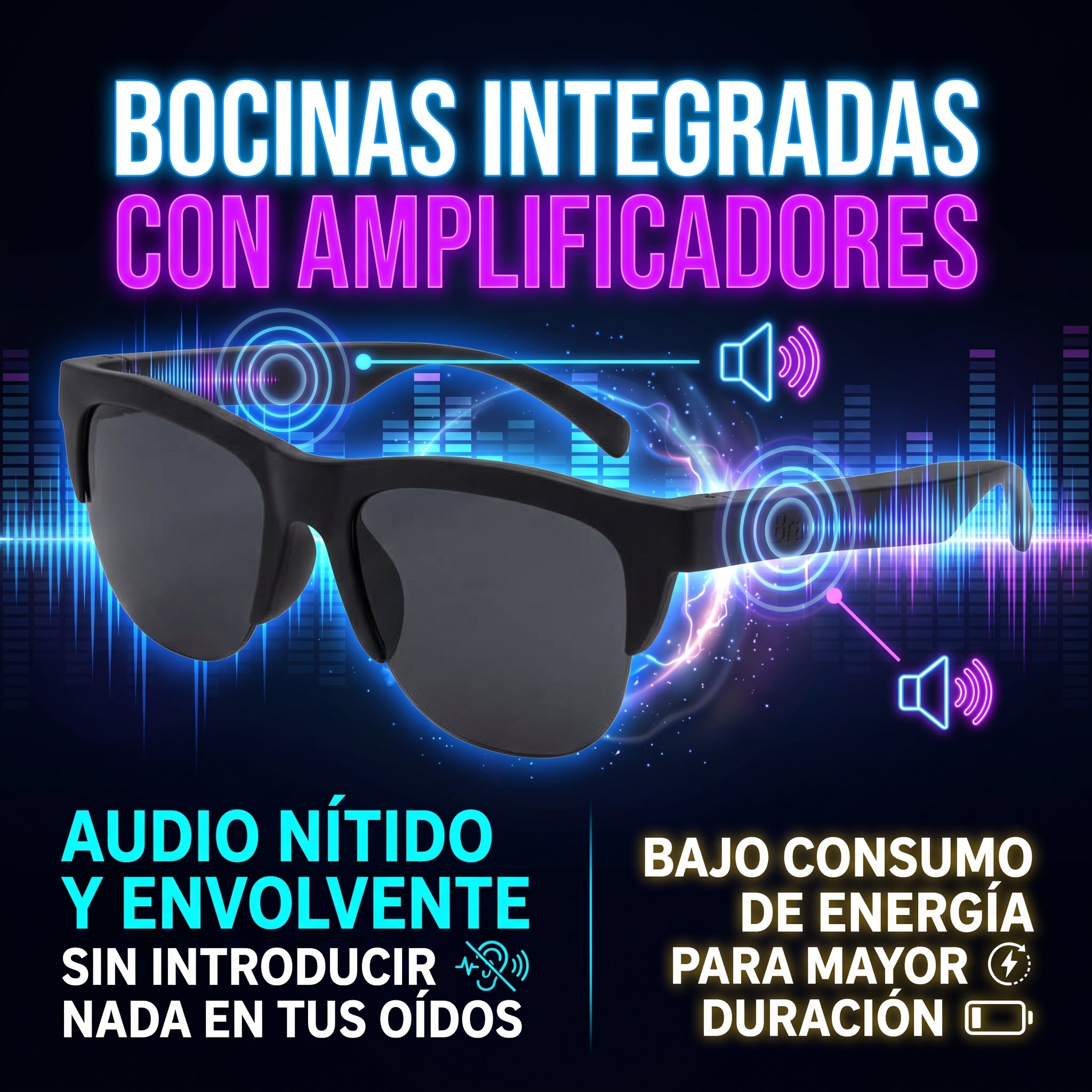 Gafas Auriculares Inalámbricos Büytiti ST-B261 Bluetooth 5.4 Protección UV - Imagen 4