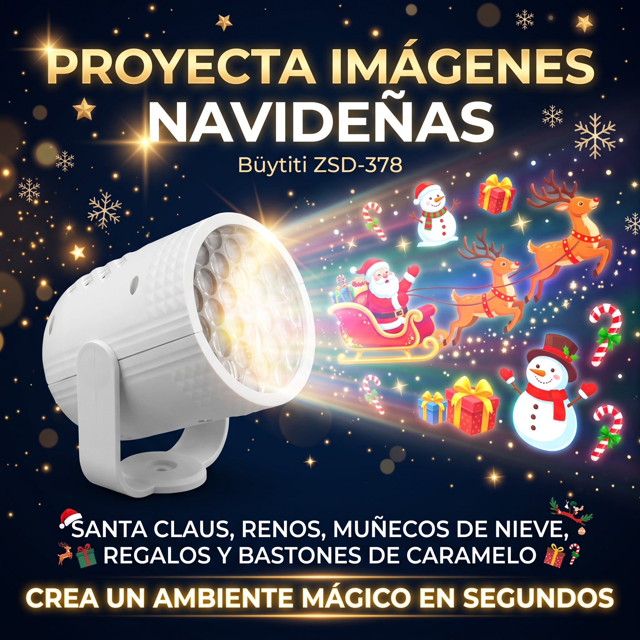 Lámpara de Proyección Navideña Büytiti ZSD-378 para Interiores - Imagen 4