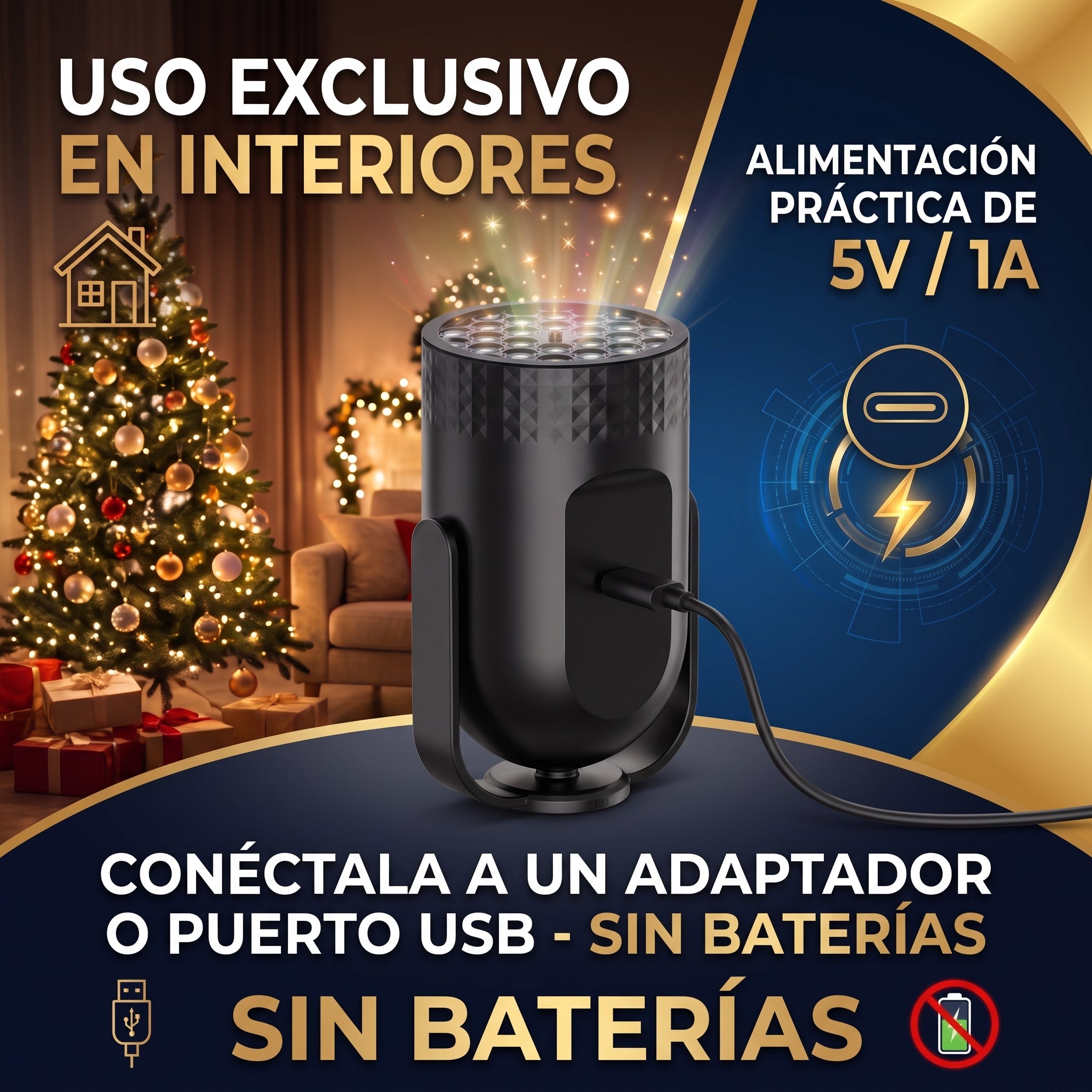 Lámpara de Proyección Navideña Büytiti ZSD-378 para Interiores - Imagen 6