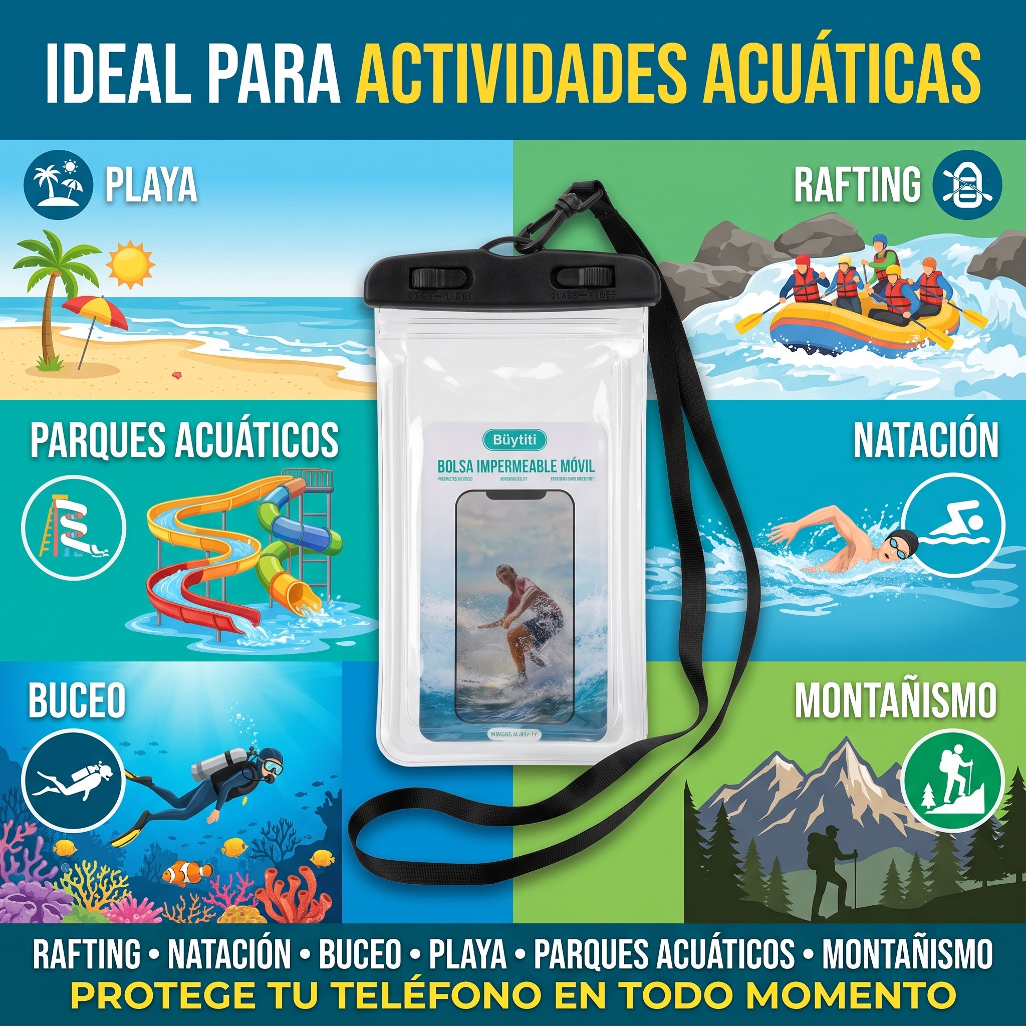 Bolsa Impermeable Móvil Büytiti FS-17 Nivel 8 con Pantalla Táctil Sensible - Imagen 2