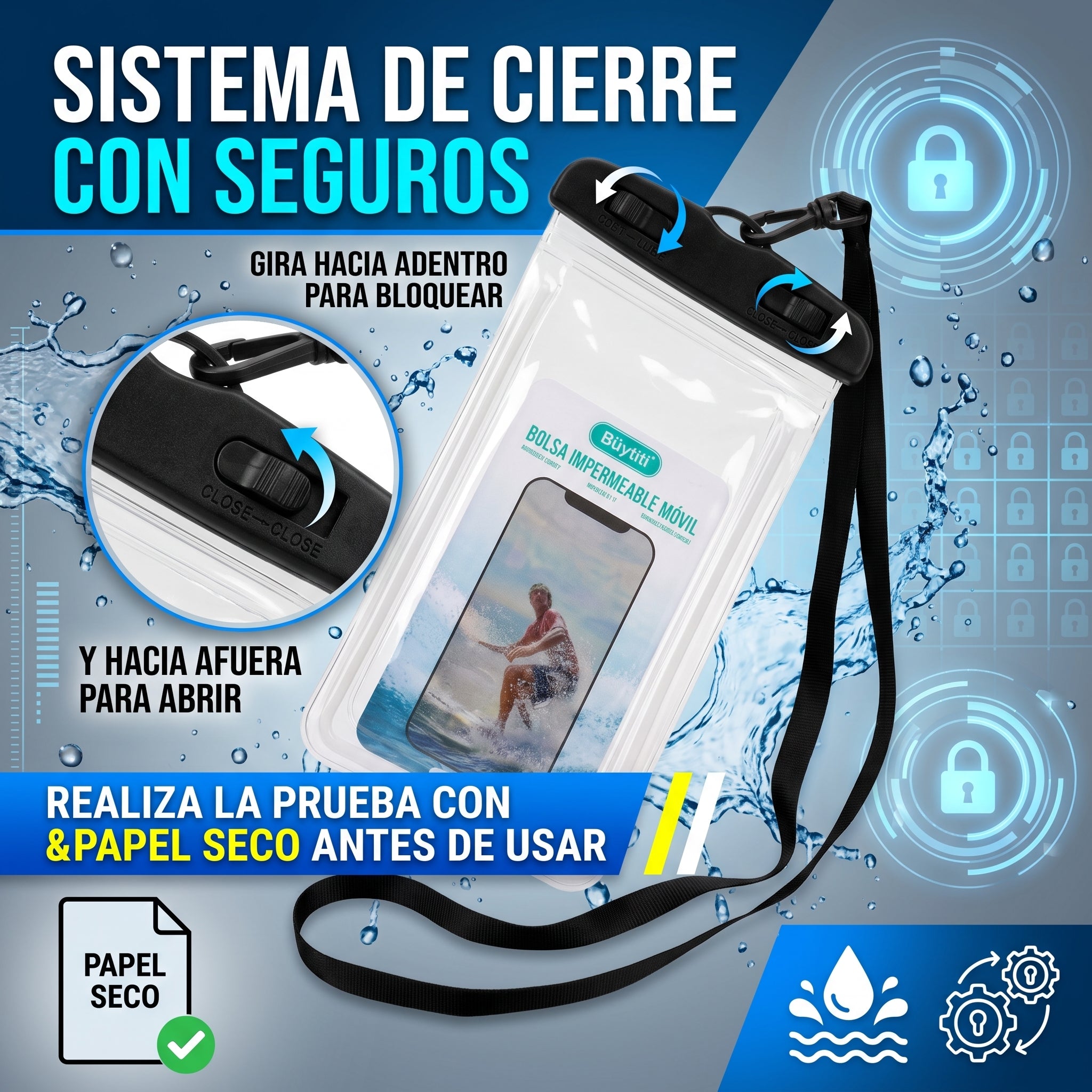 Bolsa Impermeable Móvil Büytiti FS-17 Nivel 8 con Pantalla Táctil Sensible - Imagen 4