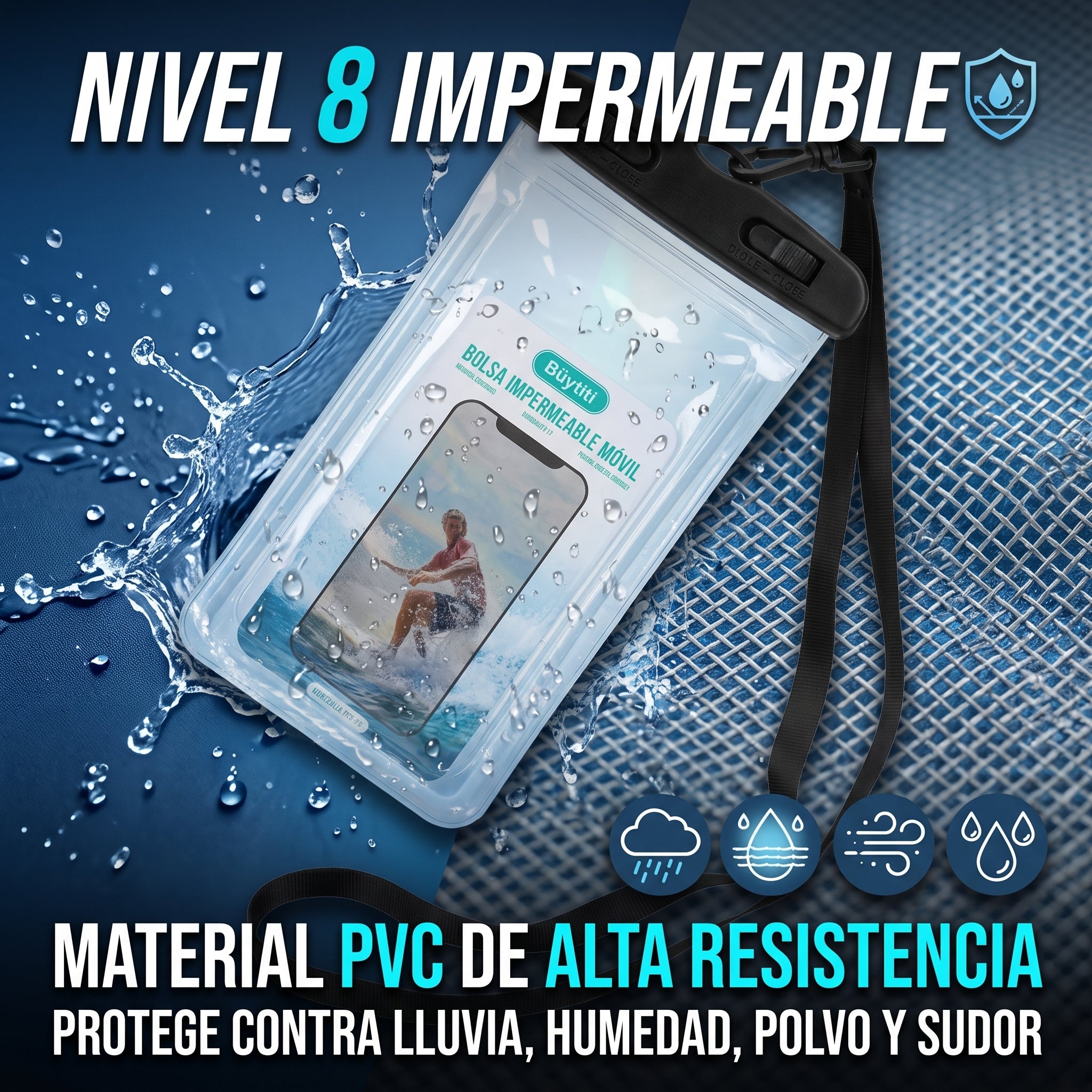 Bolsa Impermeable Móvil Büytiti FS-17 Nivel 8 con Pantalla Táctil Sensible - Imagen 7