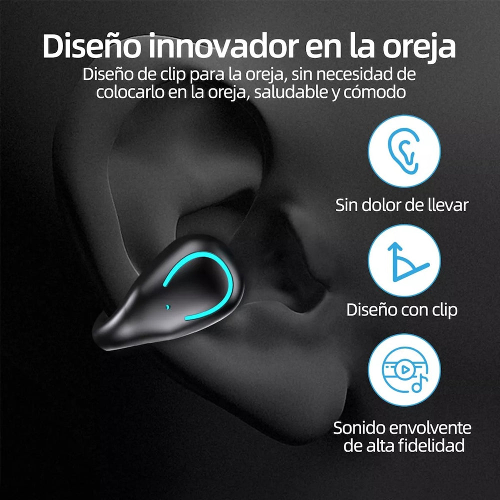 Audífonos Conducción Ósea Con Clip Gamer YYK-Q80 — Bluetooth 5.3 TWS - Imagen 2