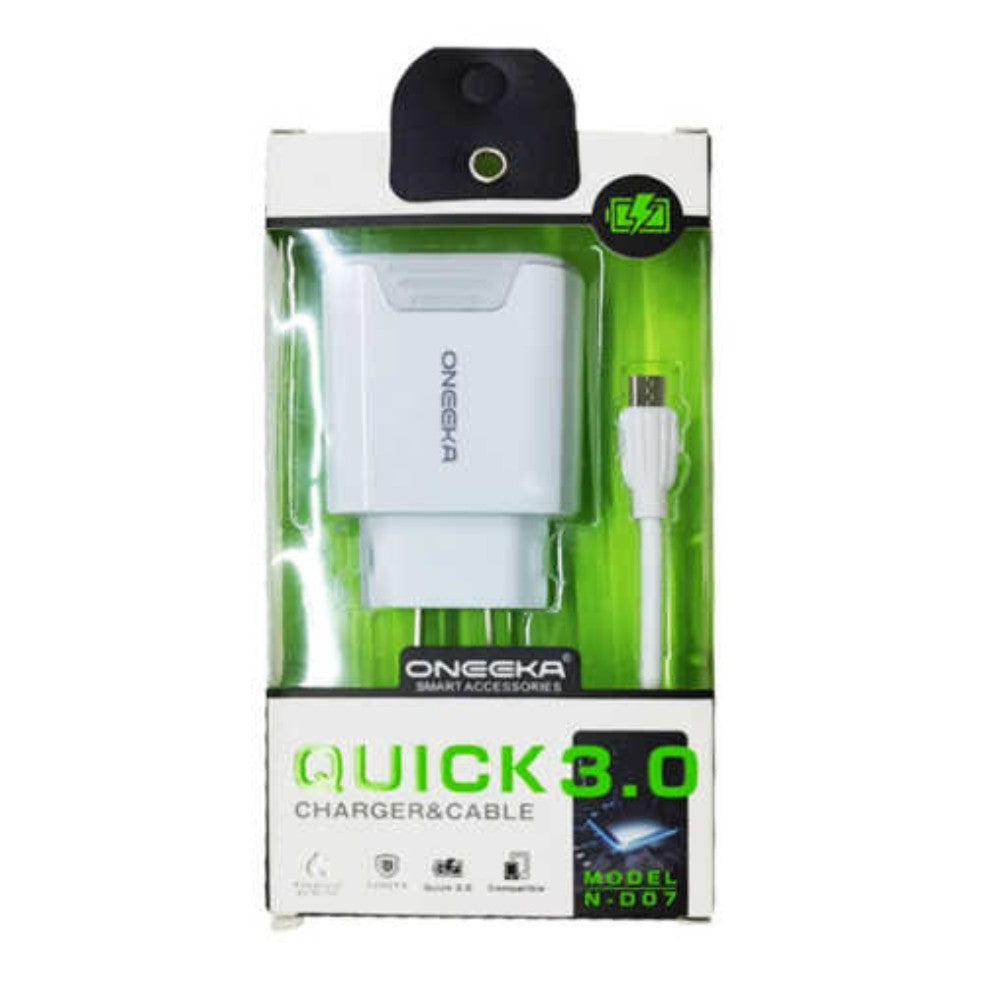 Cargador Oneeka N-D07 QC 3.0A cable tipo V8 - Imagen 6