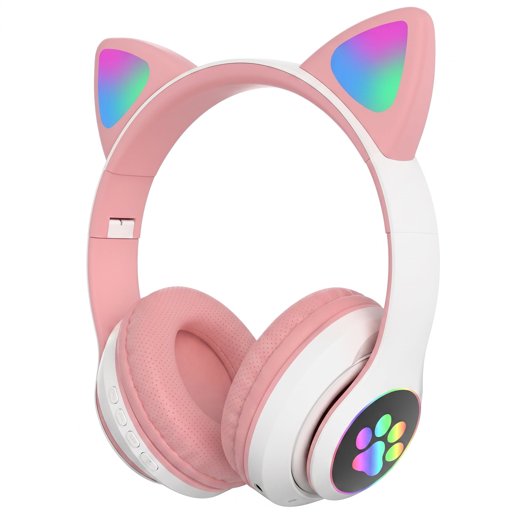 Audífonos Inalámbricos YISEN JST-28 con Diadema de Orejas de Gatito y Luces LED Multicolor - Imagen 1