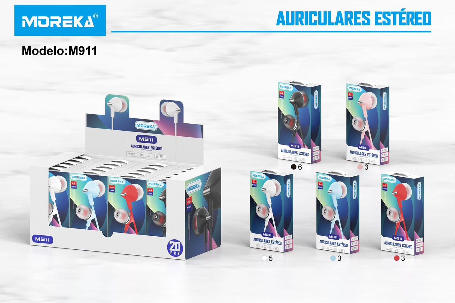Audifonos Moreka M-911, Alámbricos, Manos Libres, 3.5mm — Bluetooth 5.3 TWS - Imagen 8
