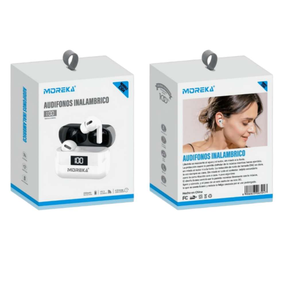Audífonos Bluetooth Moreka E304 con supresor de ruido - Imagen 2
