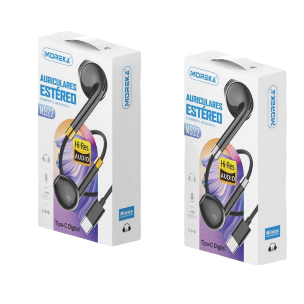 Audifonos Moreka M-922 Alámbricos Manos Libres conector tipo C — Bluetooth 5.3 TWS - Imagen 2