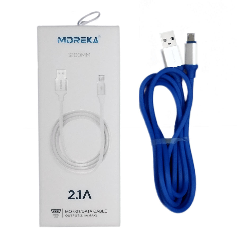 Cable Tipo V8 Micro USB, Moreka MQ-001, 2.1 A y Datos, 1 M. - Imagen 1
