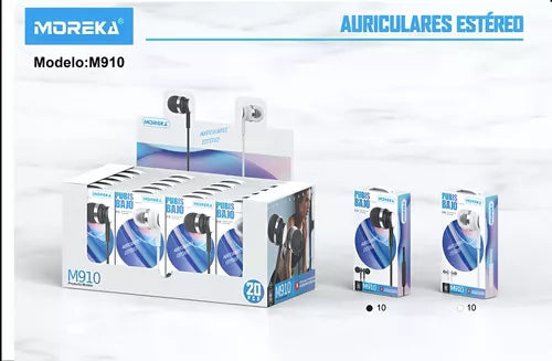 Audifonos Moreka M-910, Alámbricos, Manos Libres, 3.5mm — Bluetooth 5.3 TWS - Imagen 4