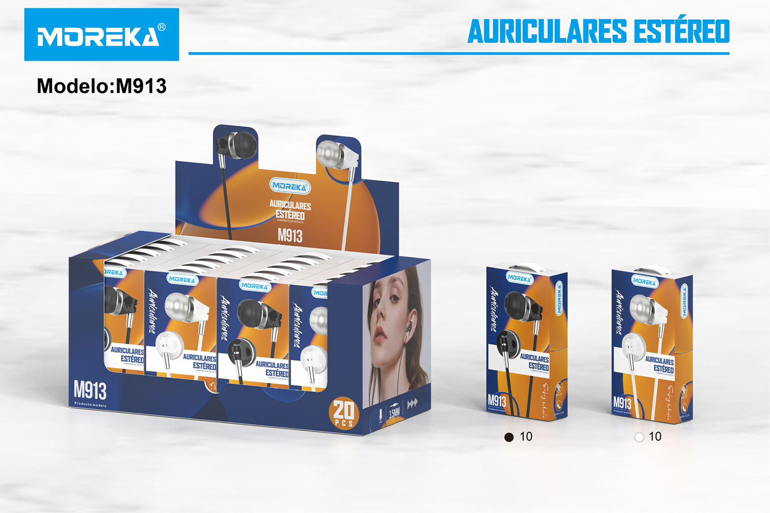 Audifonos Moreka M-913, Alámbricos, Manos Libres, 3.5mm — Bluetooth 5.3 TWS - Imagen 5