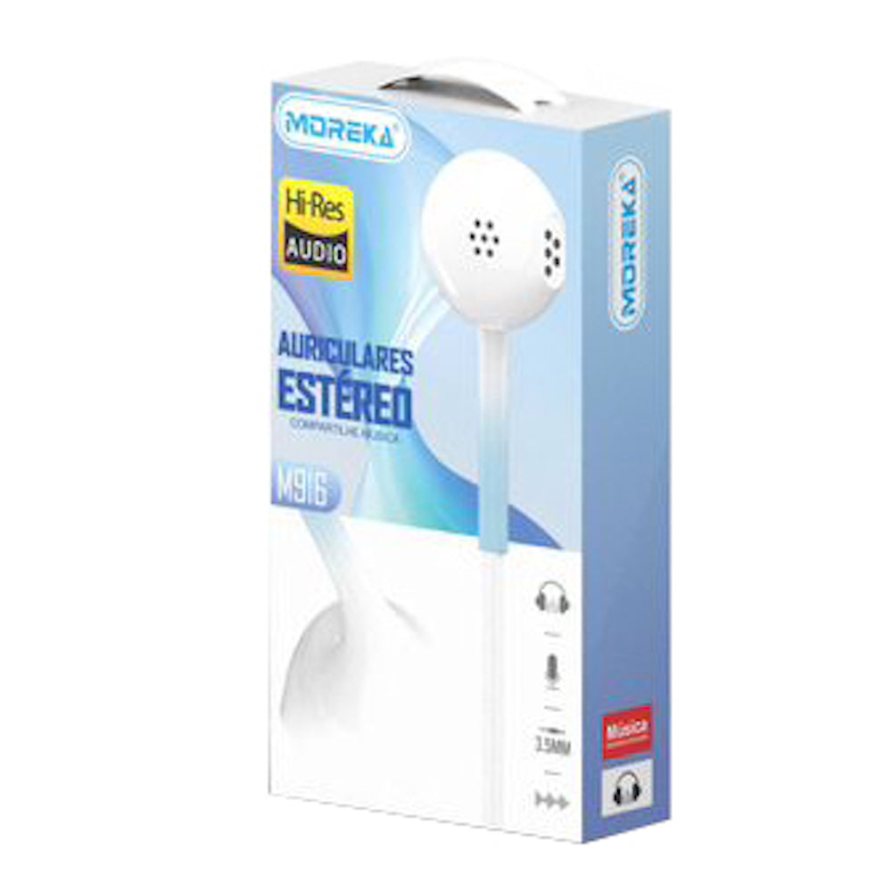 Audifonos Moreka M-916, Alámbricos, Manos Libres, 3.5mm — Bluetooth 5.3 TWS - Imagen 1