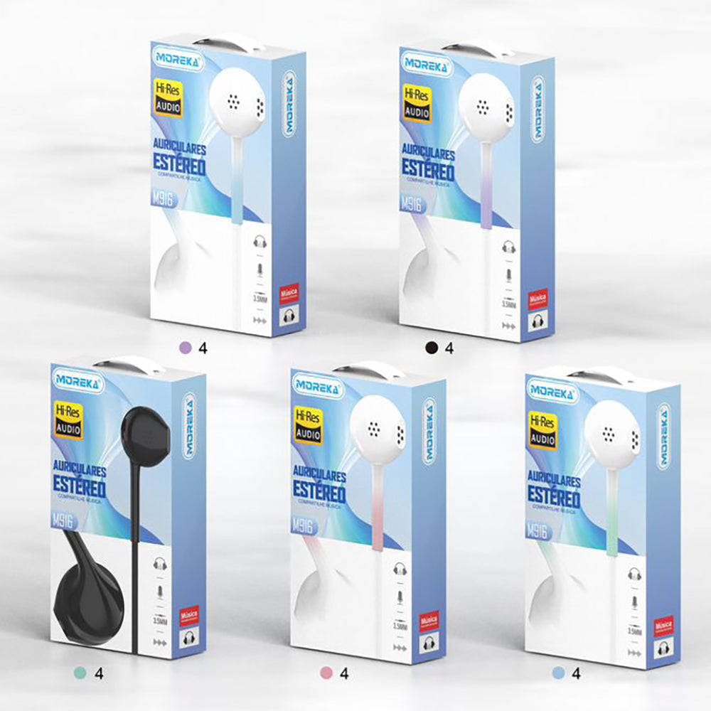 Audifonos Moreka M-916, Alámbricos, Manos Libres, 3.5mm — Bluetooth 5.3 TWS - Imagen 4