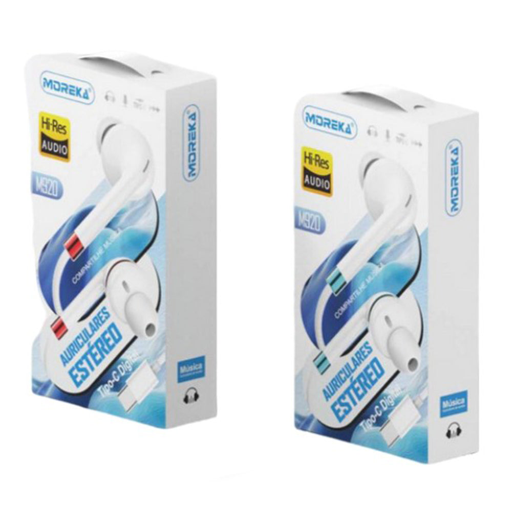 Audifonos Moreka M-920 Alámbricos Manos Libres conector tipo C — Bluetooth 5.3 TWS