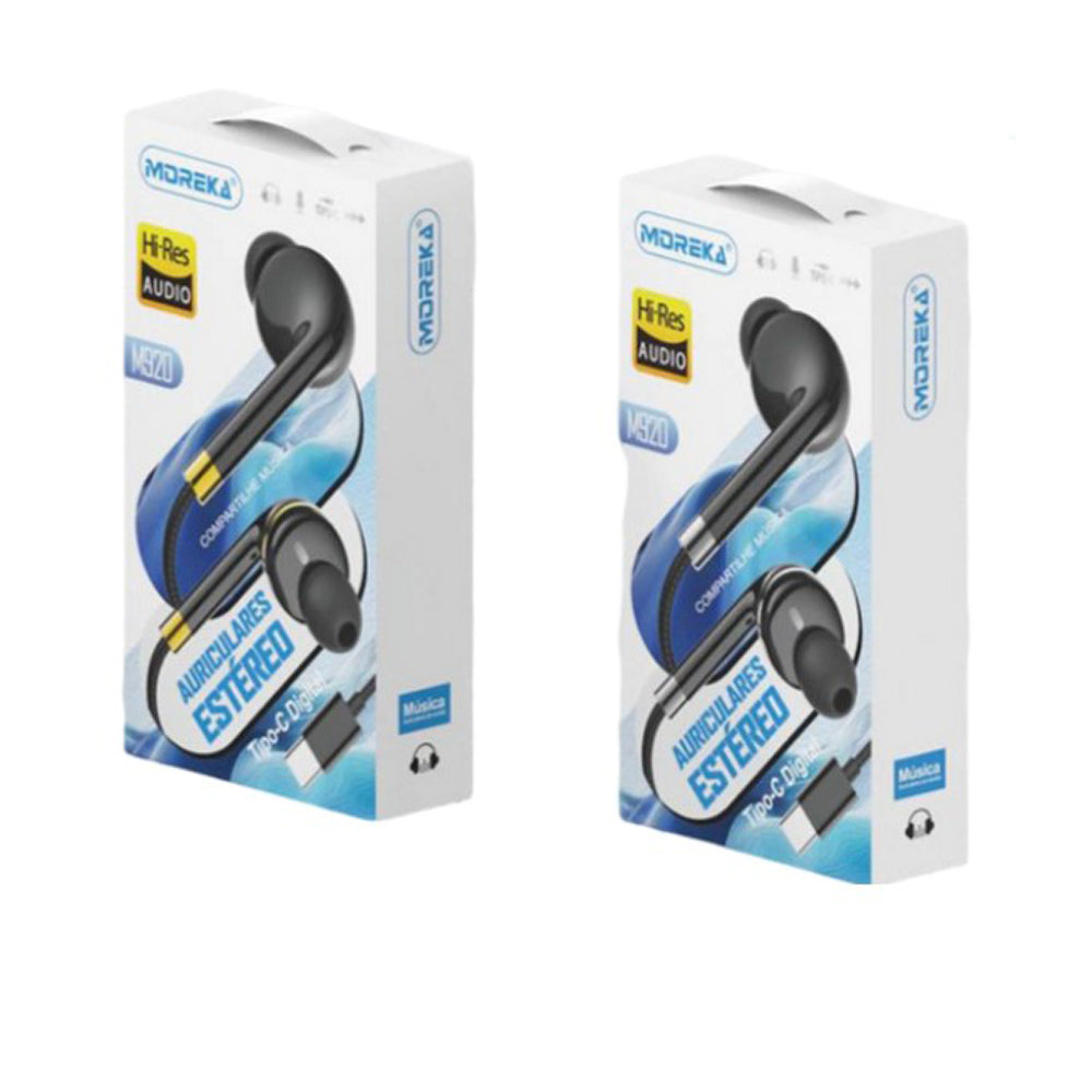 Audifonos Moreka M-920 Alámbricos Manos Libres conector tipo C — Bluetooth 5.3 TWS - Imagen 2