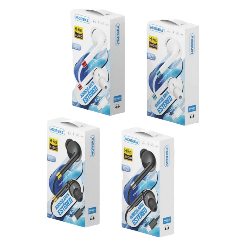 Audifonos Moreka M-920 Alámbricos Manos Libres conector tipo C — Bluetooth 5.3 TWS - Imagen 3