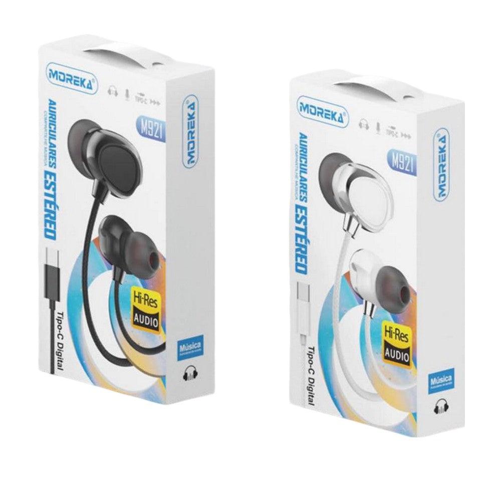 Audifonos Moreka M-921 Alámbricos Manos Libres conector tipo C — Bluetooth 5.3 TWS