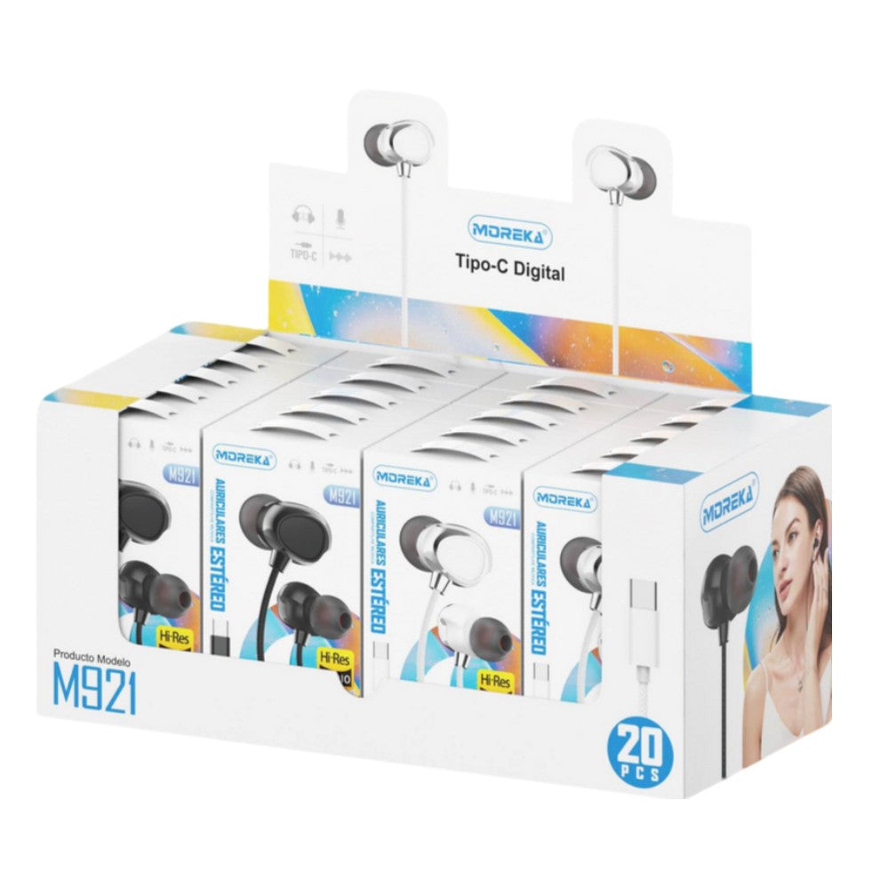 Audifonos Moreka M-921 Alámbricos Manos Libres conector tipo C — Bluetooth 5.3 TWS - Imagen 2