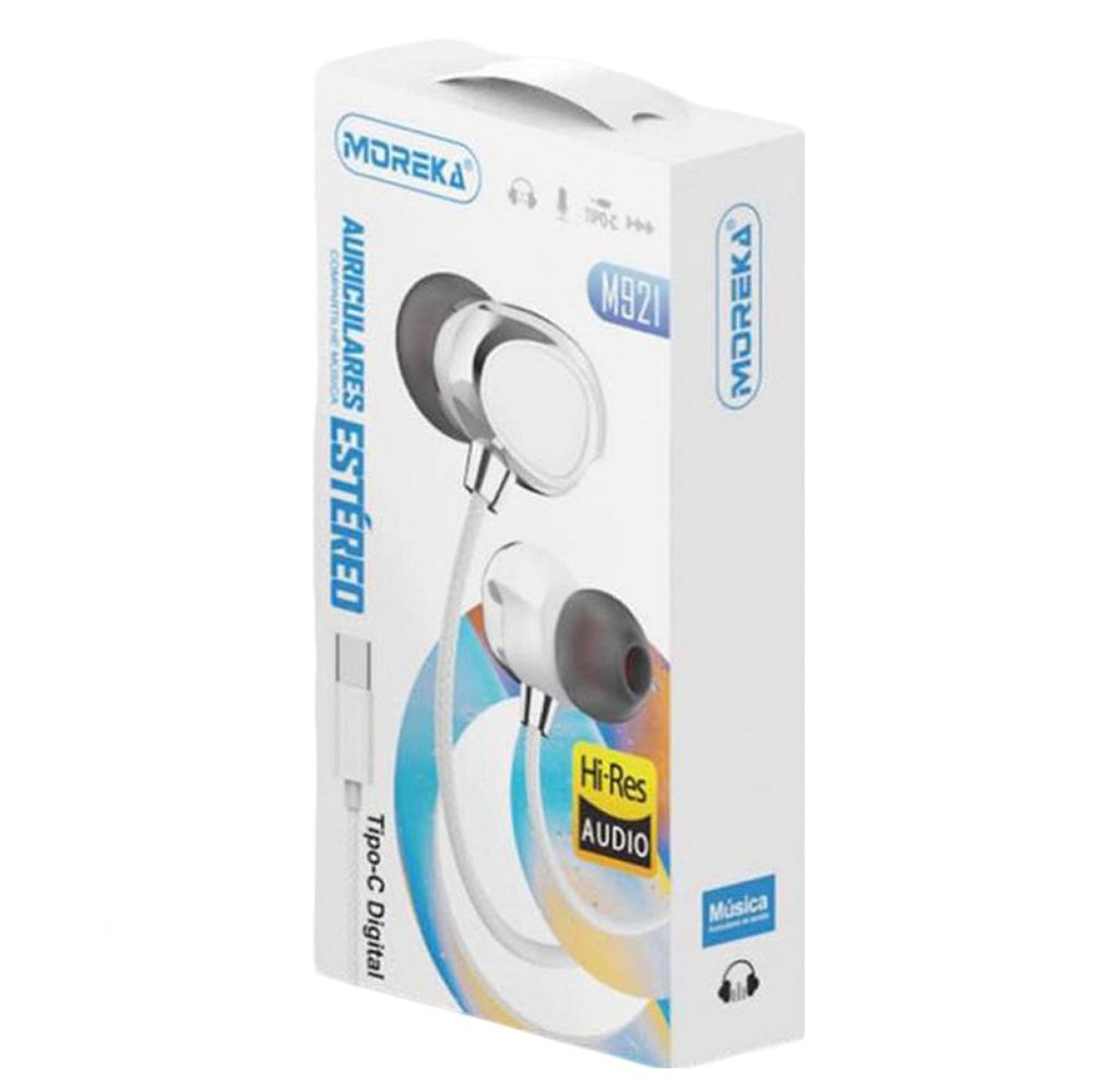 Audifonos Moreka M-921 Alámbricos Manos Libres conector tipo C — Bluetooth 5.3 TWS - Imagen 3