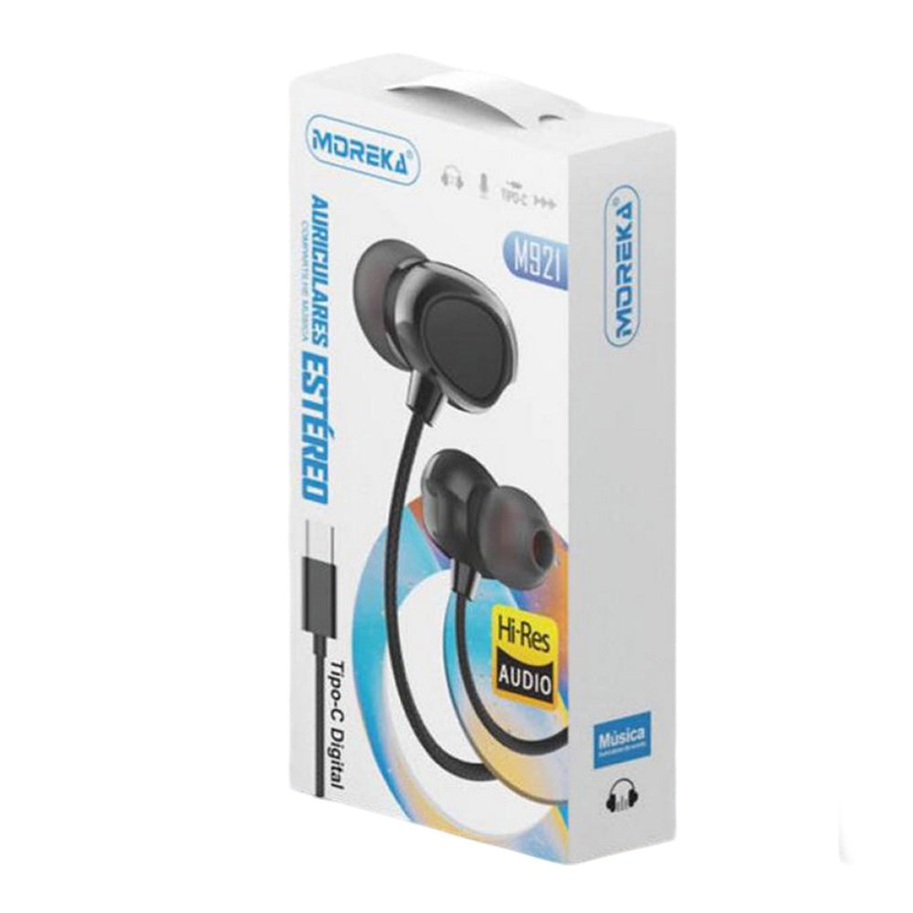 Audifonos Moreka M-921 Alámbricos Manos Libres conector tipo C — Bluetooth 5.3 TWS - Imagen 4