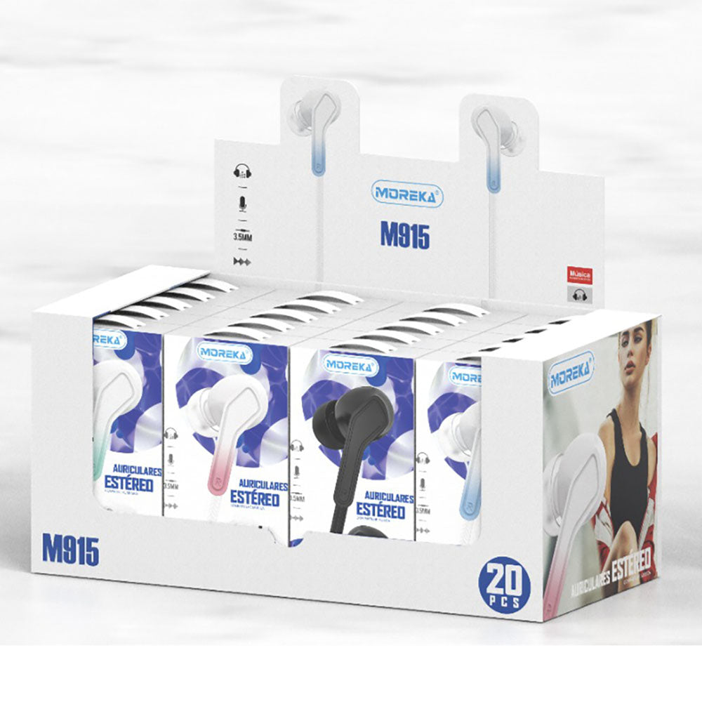 Audifonos Moreka M-915, Alámbricos, Manos Libres, 3.5mm — Bluetooth 5.3 TWS - Imagen 2