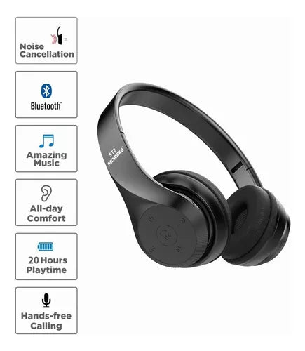Audífonos Diadema Bluetooth Moreka ST2 Inalámbrico Plegable - Imagen 2