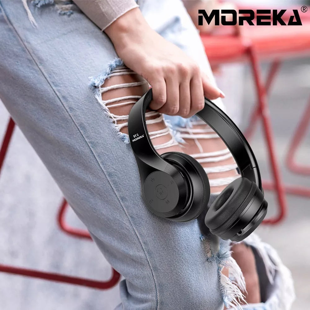 Audífonos Diadema Bluetooth Moreka ST2 Inalámbrico Plegable - Imagen 9