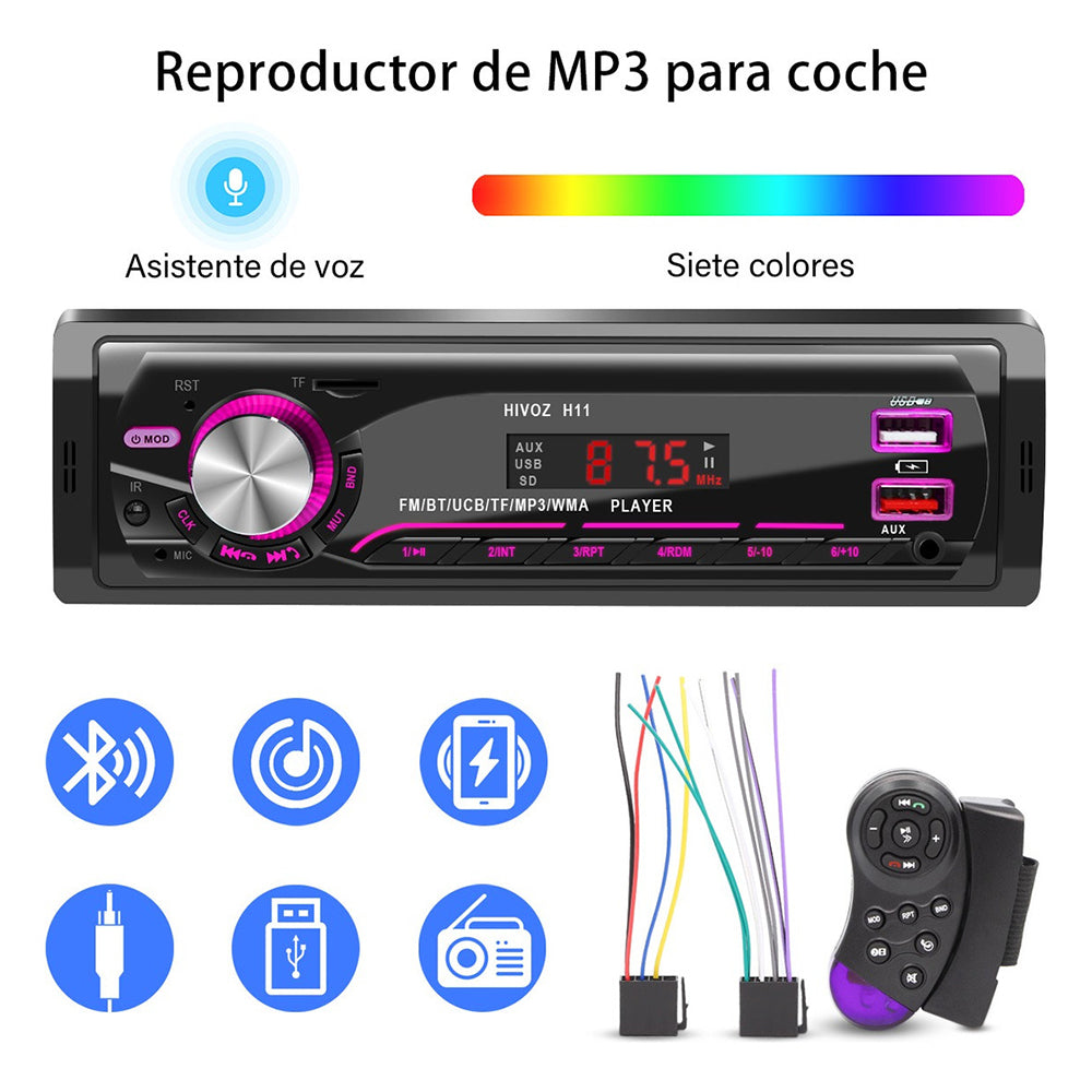 Auto Estereo Coche Reproductor Mp3 Radio Con Bt Aux 2usb Sd SY-1200 - Imagen 1
