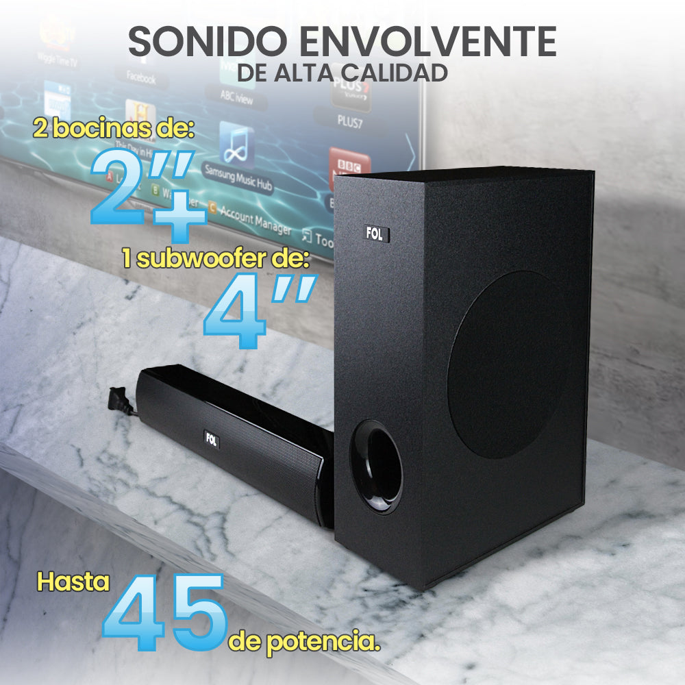 Barra de Sonido Bluetooth 45 watts HDMI FOL FS-M252 - Imagen 4