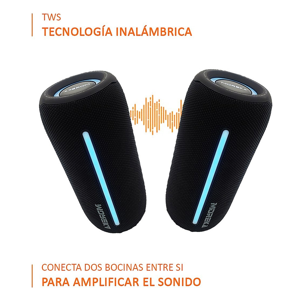 Bocina Bluetooth Moreka 377 20W IPX6, Radio FM, USB, Micro SD - Imagen 5