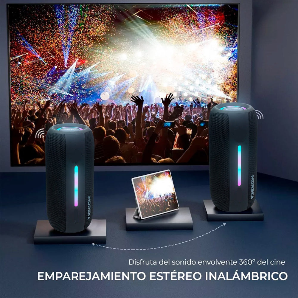 Bocina Bluetooth Moreka 377 20W IPX6, Radio FM, USB, Micro SD - Imagen 8