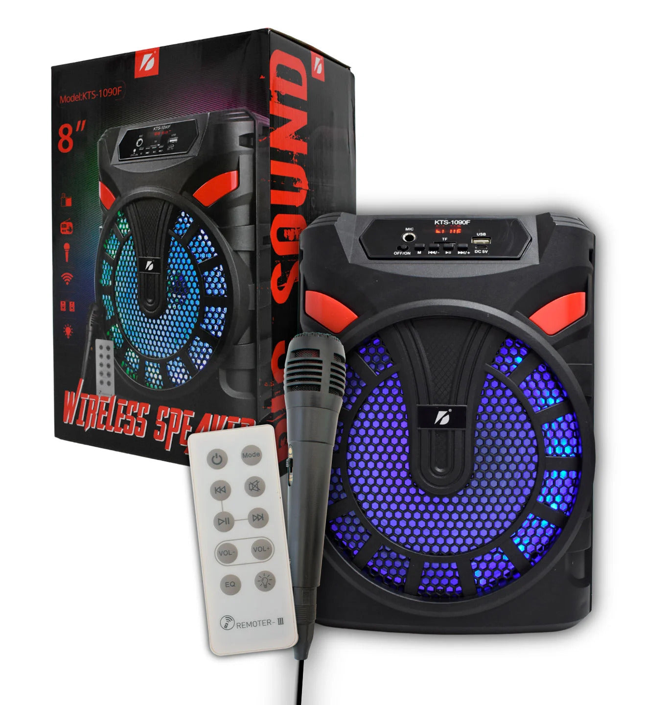 Bocina KTS 1090F, Bluetooth, TF Card, Radio FM, USB MIC. - Imagen 2