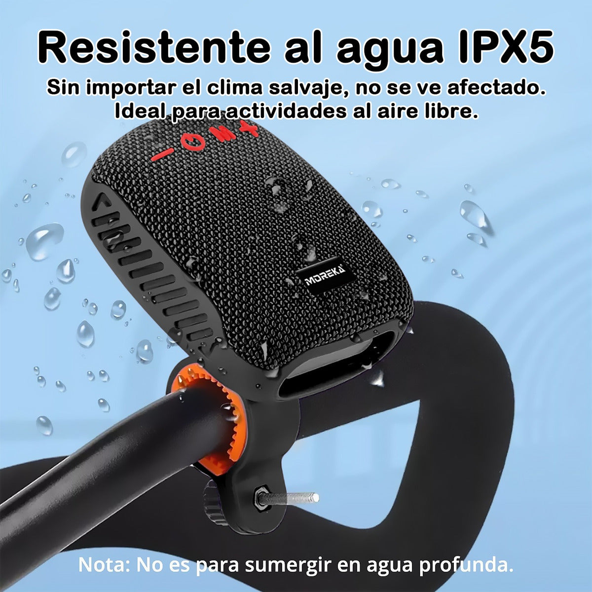 Bocina Moto Bluetooth MOREKA-405 TF Card Radio FM Resistente al agua 8w - Imagen 3