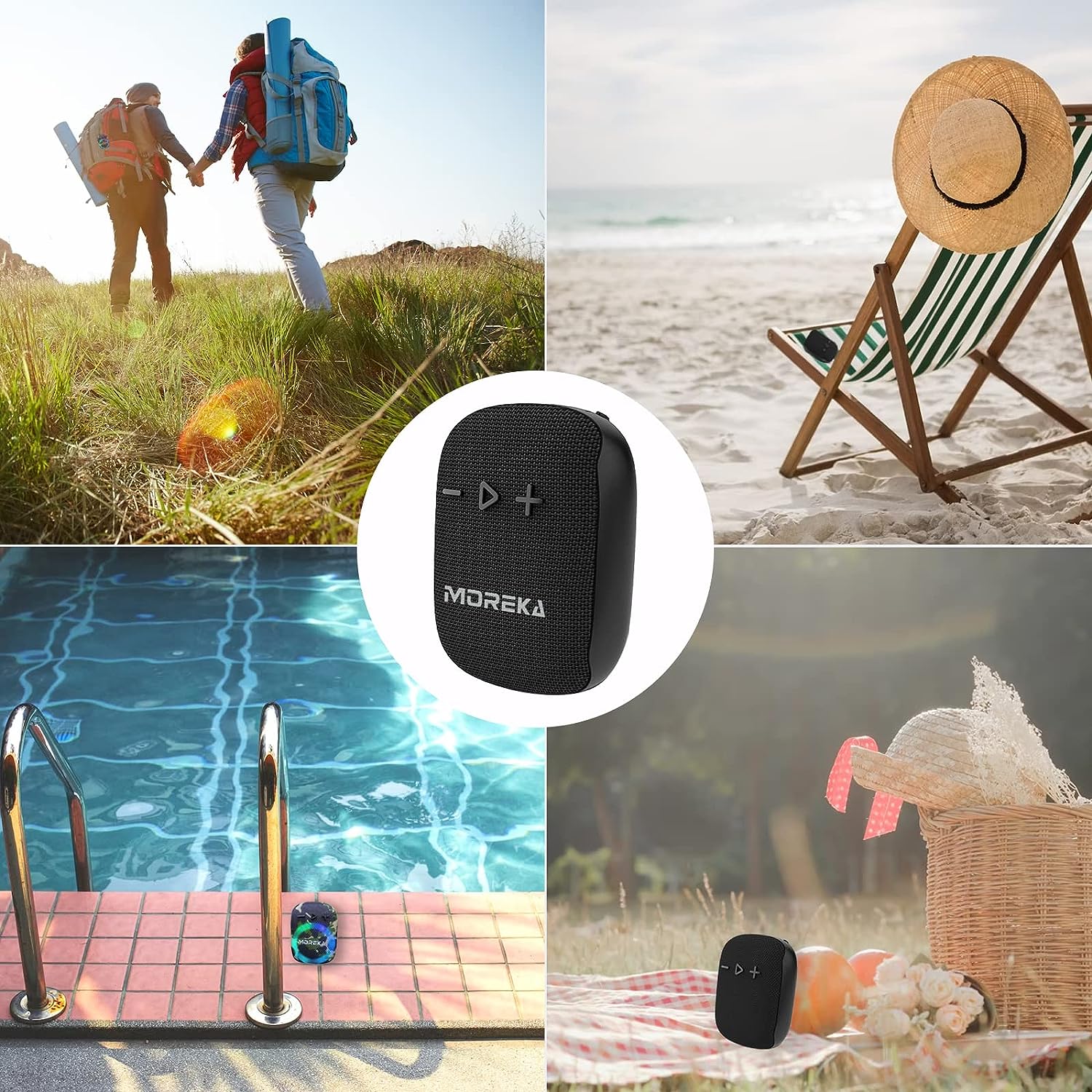 Bocina Moto Bluetooth MOREKA-405 TF Card Radio FM Resistente al agua 8w - Imagen 6