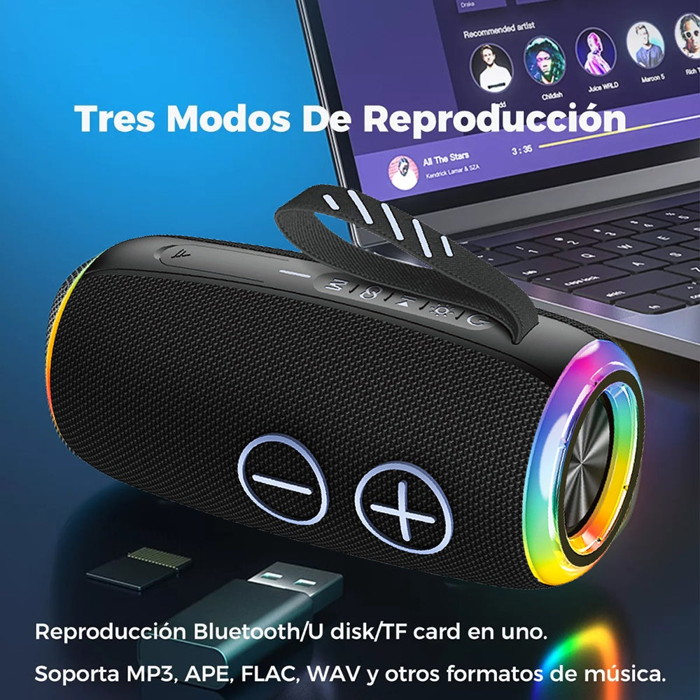 Bocina Moreka+ A20 20W 3600mAh Bluetooth, TF Card, Radio FM, USB Contra Agua IPX6 - Imagen 5