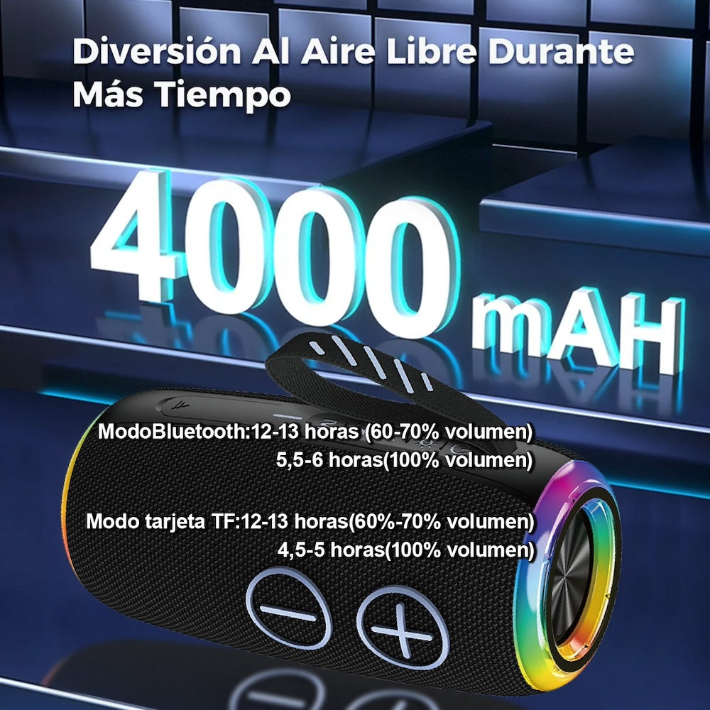 Bocina Moreka+ A20 20W 3600mAh Bluetooth, TF Card, Radio FM, USB Contra Agua IPX6 - Imagen 6